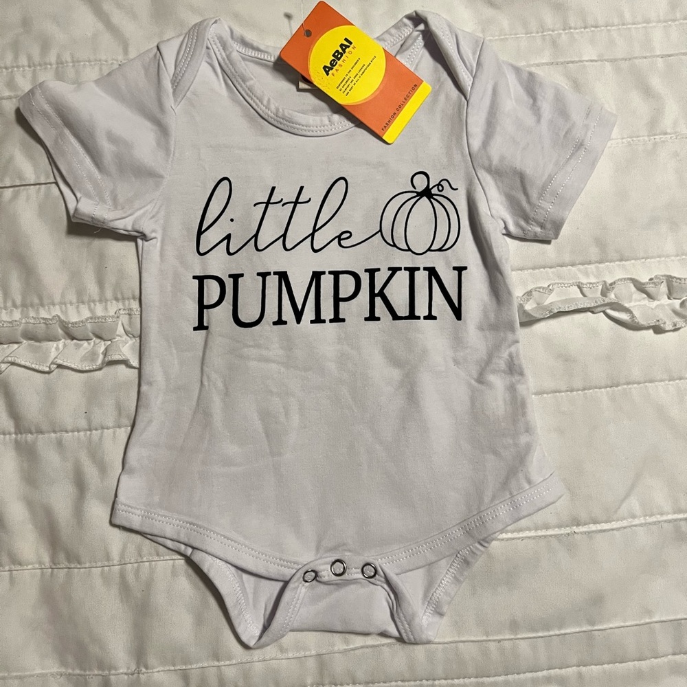 3-9 month little pumpkin onesie